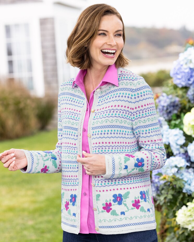 Limited-Edition Blooming Floral Cardigan image number 1