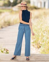 Tencel™/Cotton Smocked-Waist Pants thumbnail number 2