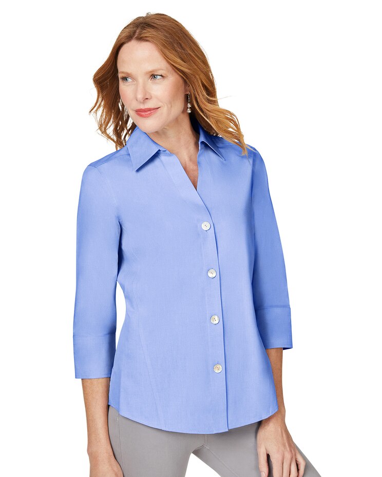 Foxcroft Paityn Essential Pinpoint Non-Iron Shirt image number 1
