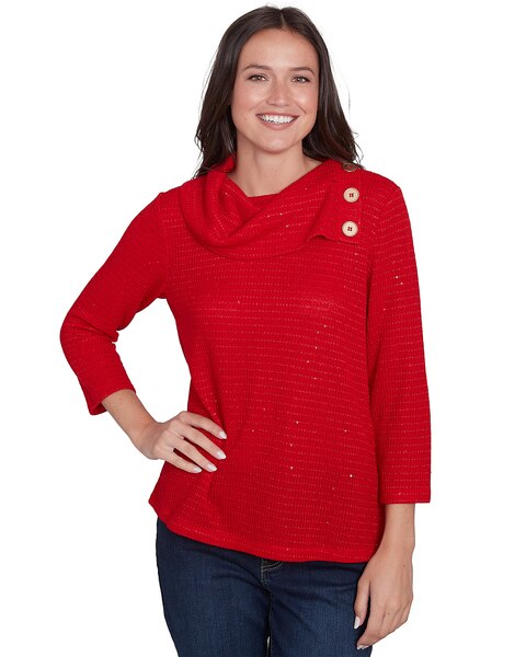 Ruby Rd® Must Haves Knit Cowl Sequin Top
