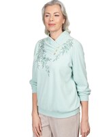Alfred Dunner® St.Moritz Embroidered Envelope Neck Sweatshirt thumbnail number 3