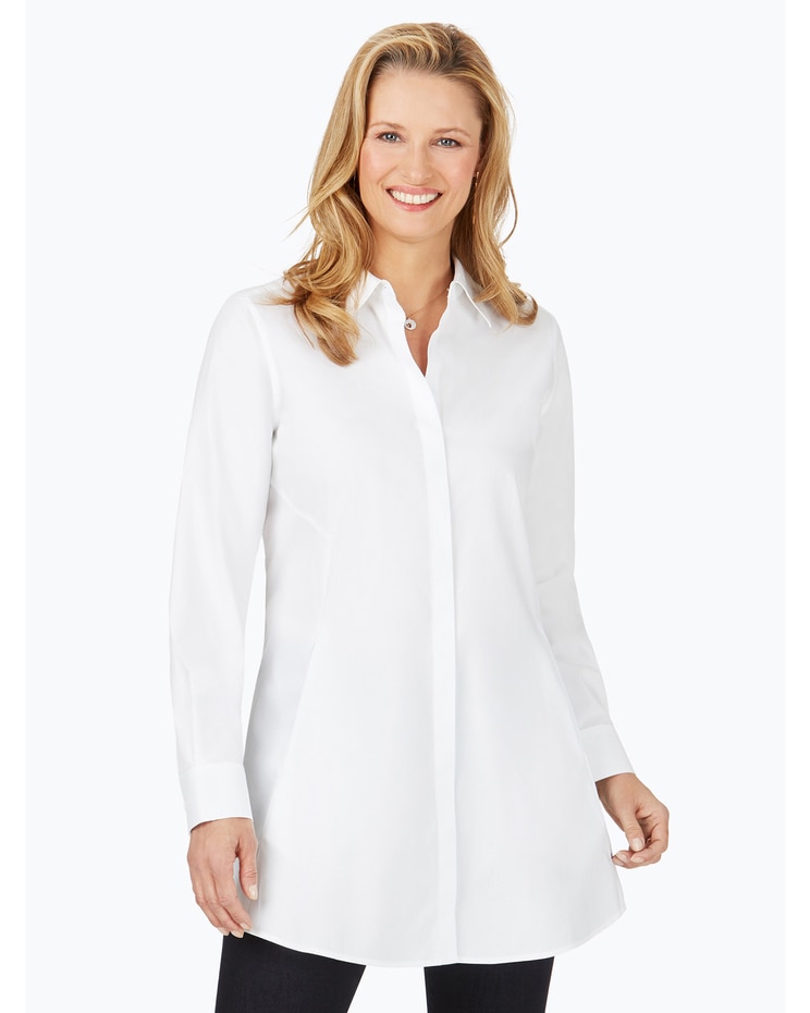 Foxcroft Cici Essential Pinpoint Non-Iron Tunic image number 1