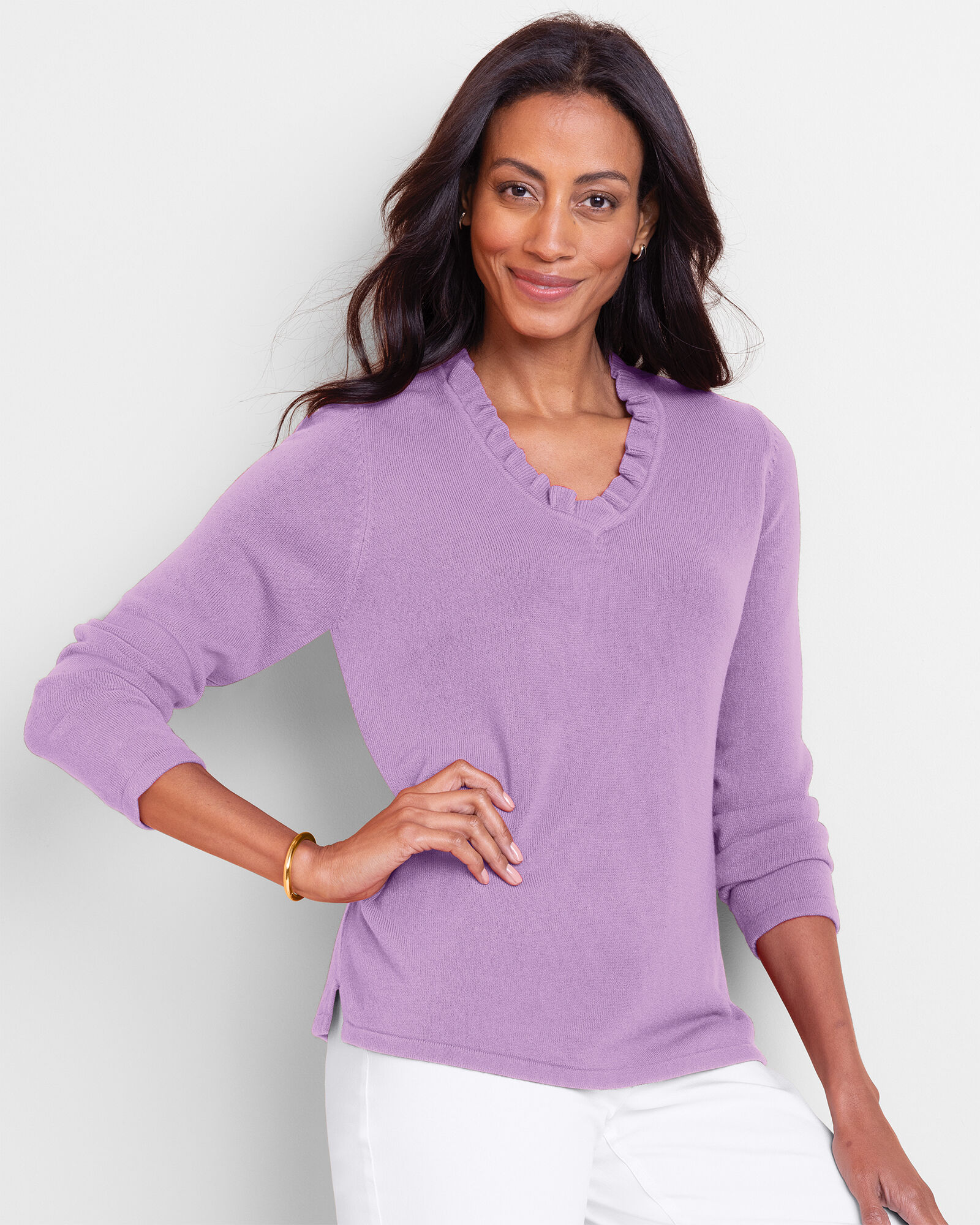 Long Sleeve Ruched Top | Golden