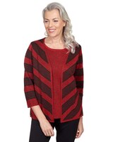 Alfred Dunner® Chevron Stripe Two For One Top thumbnail number 1