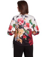 Alfred Dunner® Runway Ready Floral Crew Neck with Drawstring Hem Top thumbnail number 2