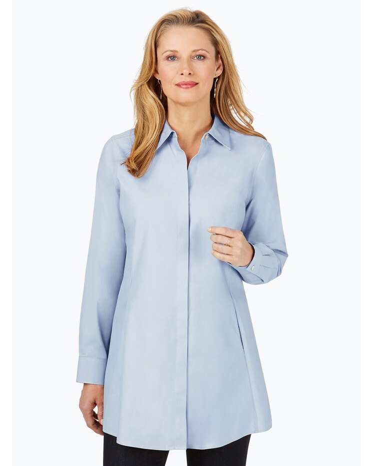Foxcroft Cici Essential Pinpoint Non-Iron Tunic image number 1