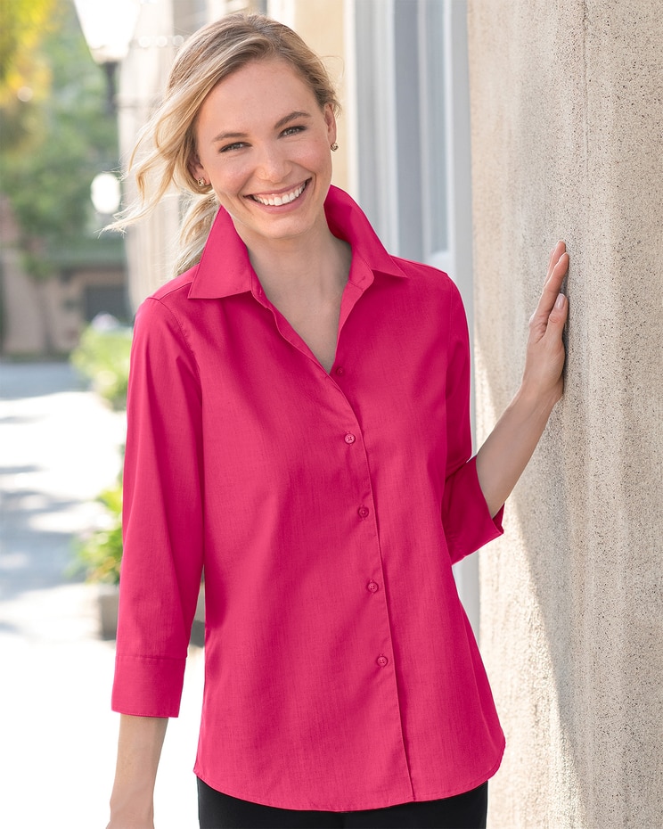 Foxcroft Perfect-Fit Three-Quarter-Sleeve Shirt image number 1
