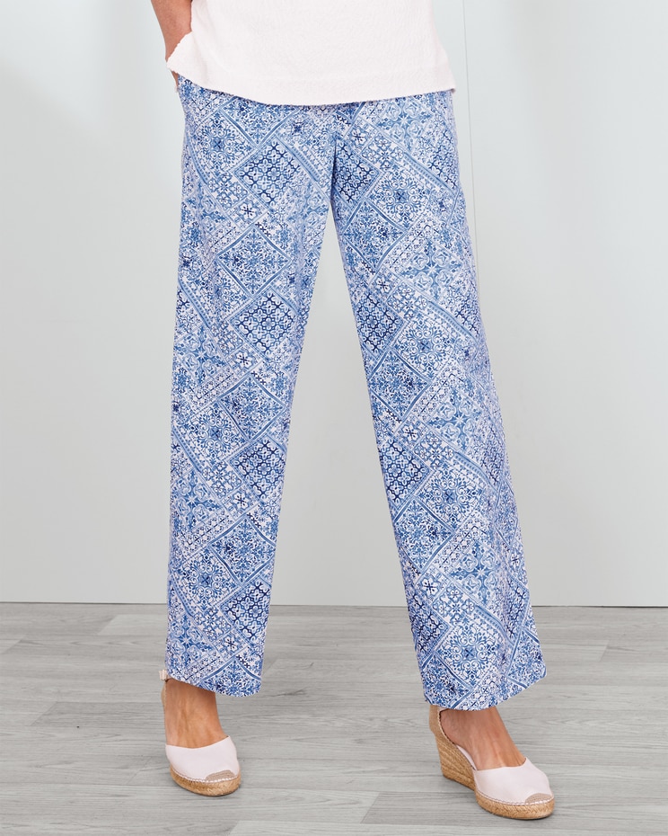 Seaside Tile-Print Pants image number 1