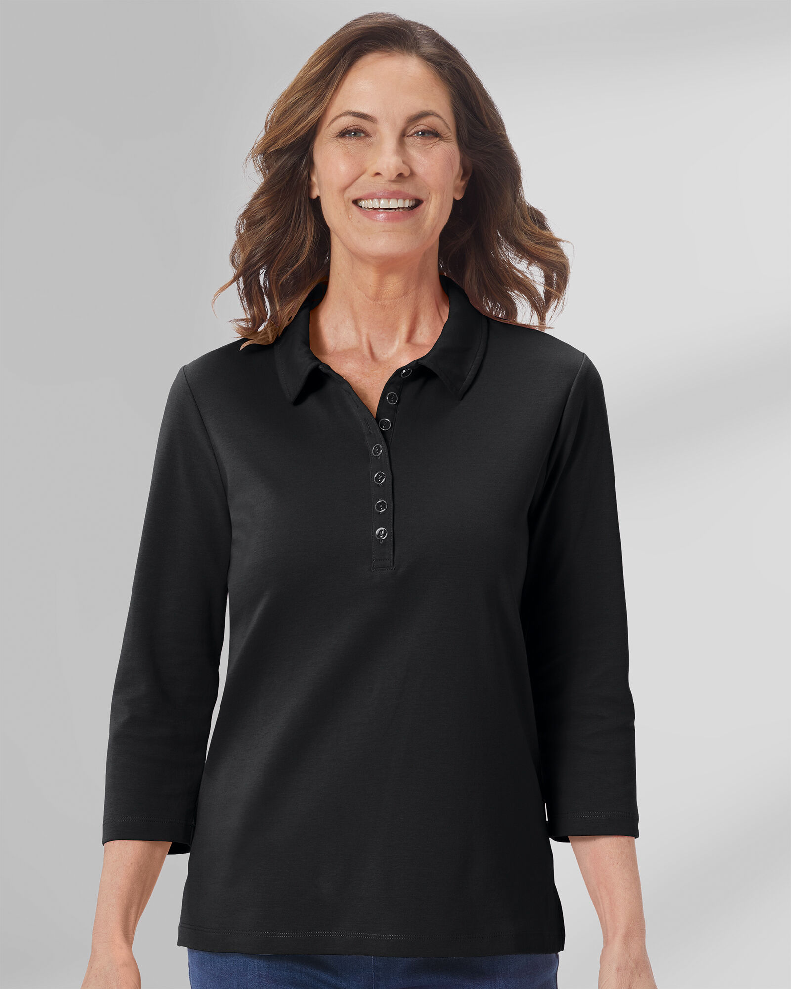 Three quarter sleeve clearance polo shirt