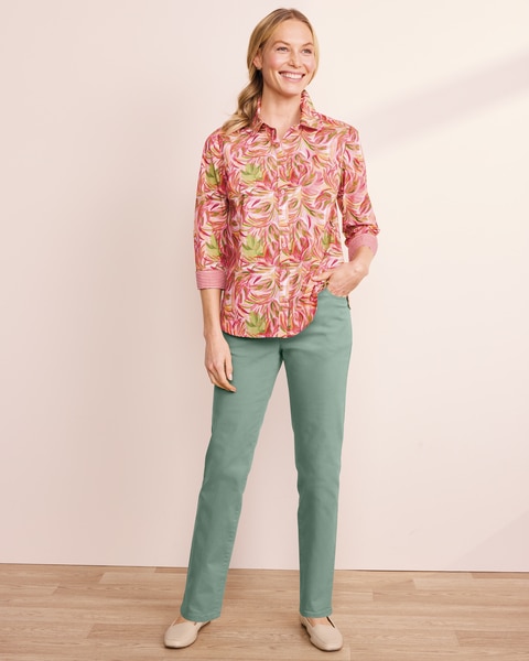 Painted Palms & Stripes Shirt
