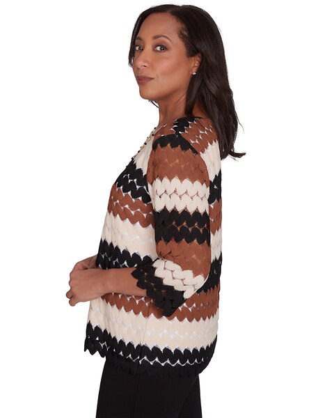 Alfred Dunner® Rue Rivoli Lace Textured Top With Detachable Necklace