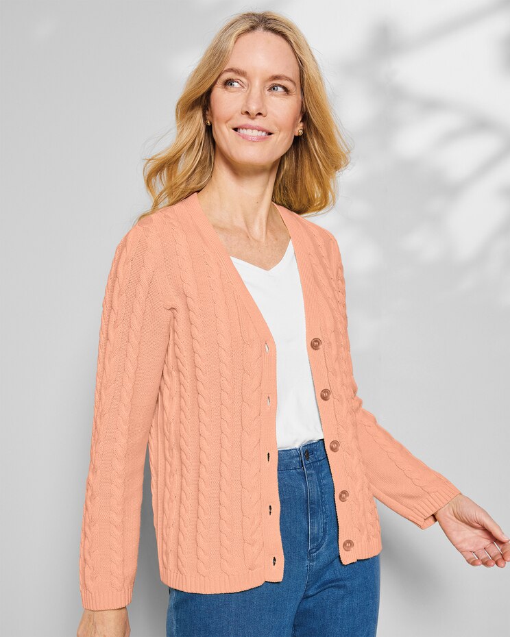 Bayside Cotton Mixed-Cable Cardigan image number 1