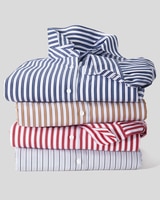 Foxcroft® No-Iron Perfect-Fit Tri-Stripe Long-Sleeve Shirt