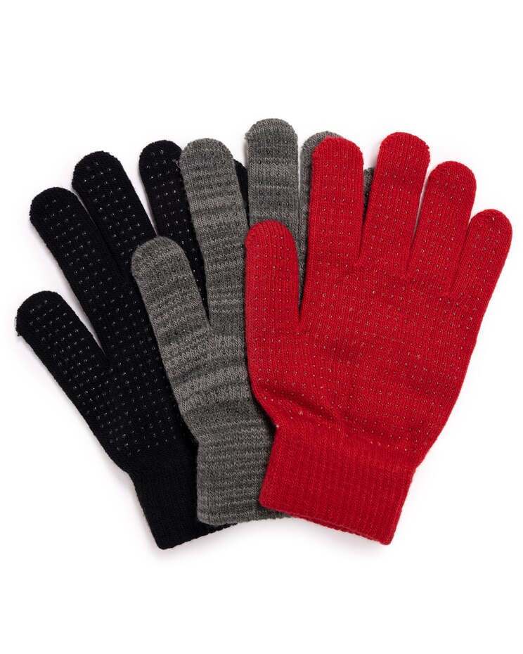 MUK LUKS® Womens Magic Grip 3 Pack Gloves image number 1