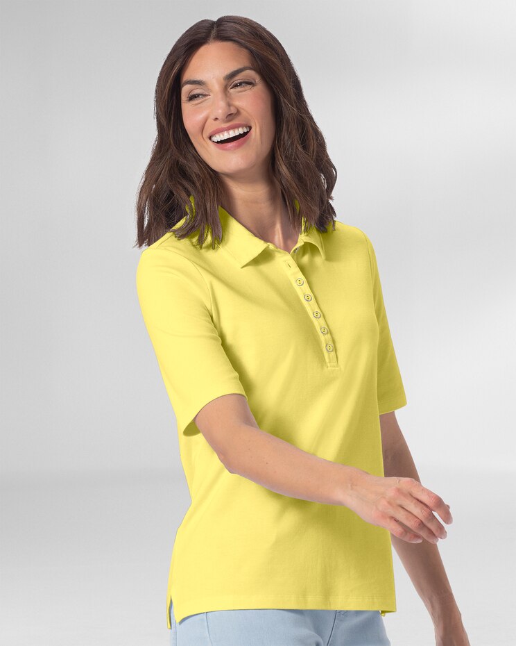 Essential Cotton Elbow-Sleeve Polo image number 3
