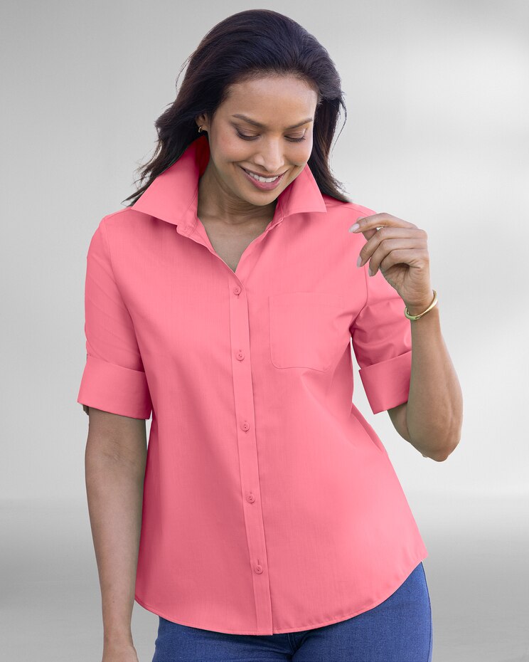 Foxcroft® Elbow-Sleeve Camp Shirt image number 1