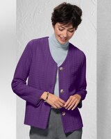 Cable-Textured Knit Cardigan thumbnail number 1