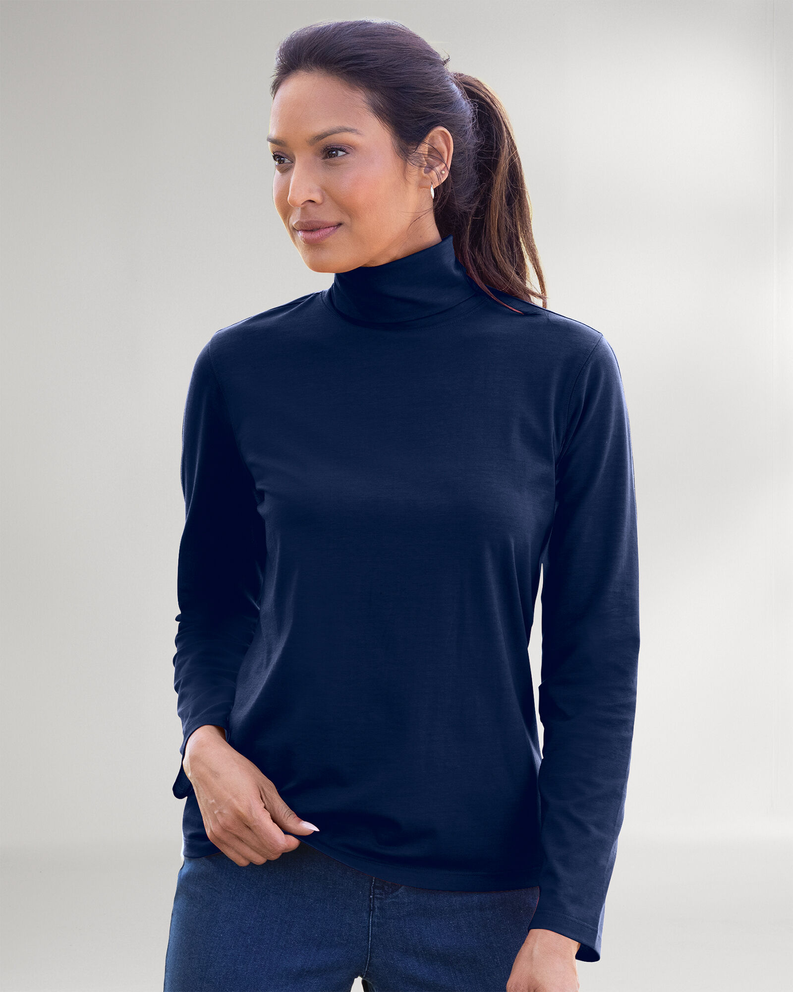 Prima™ Cotton Solid Turtleneck | Appleseed's