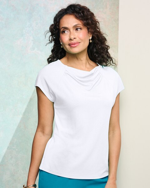 Silky Knit Drape Top