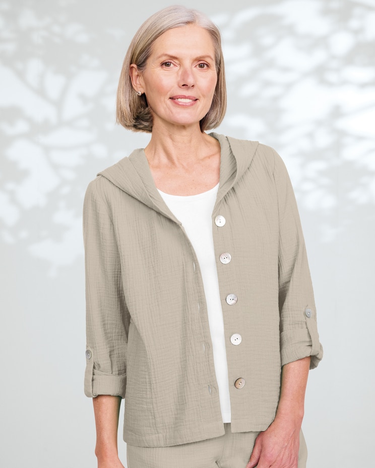 Nantucket Textured-Cotton Hooded Jacket image number 1
