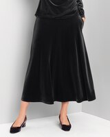 Stretch Velvet Midi Skirt thumbnail number 1