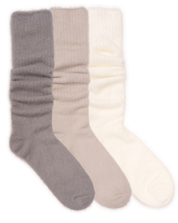 MUK LUKS® Women's Slouch Fuzzy 3Pr Pack Socks image number 1