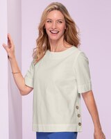 Captiva Cotton Side-Button Top thumbnail number 1