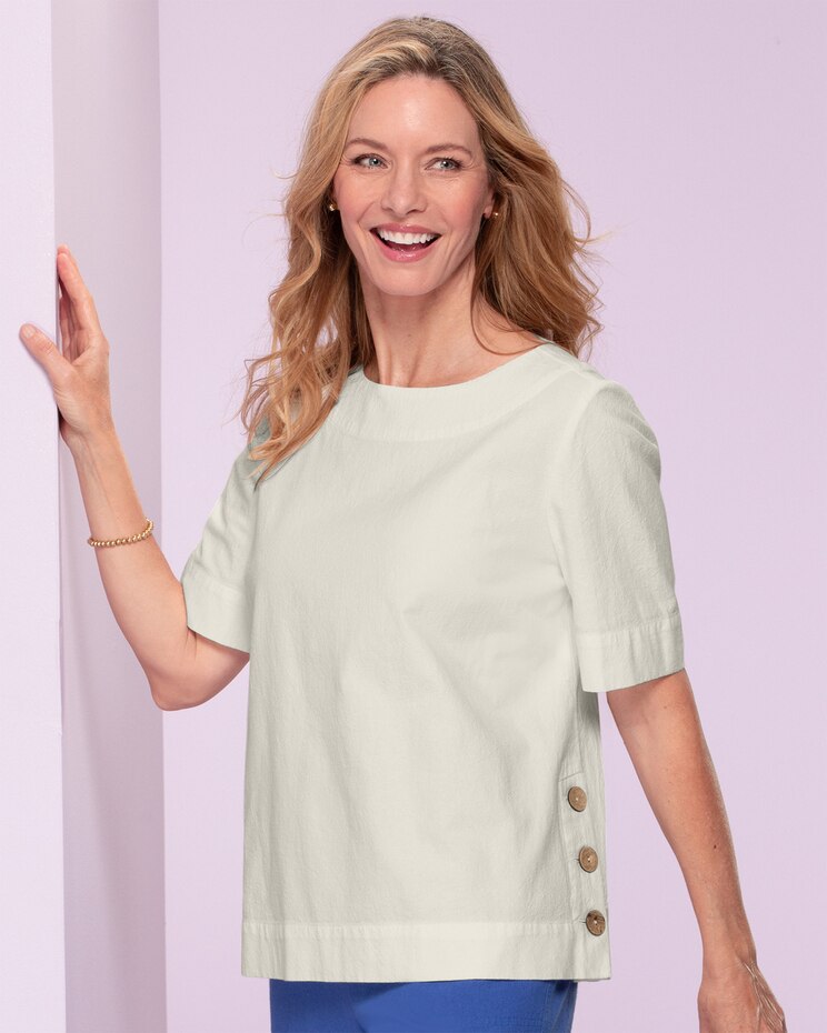 Captiva Cotton Side-Button Top image number 1