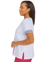 Alfred Dunner Happy Hour Medallion Center Embroidery Top thumbnail number 2