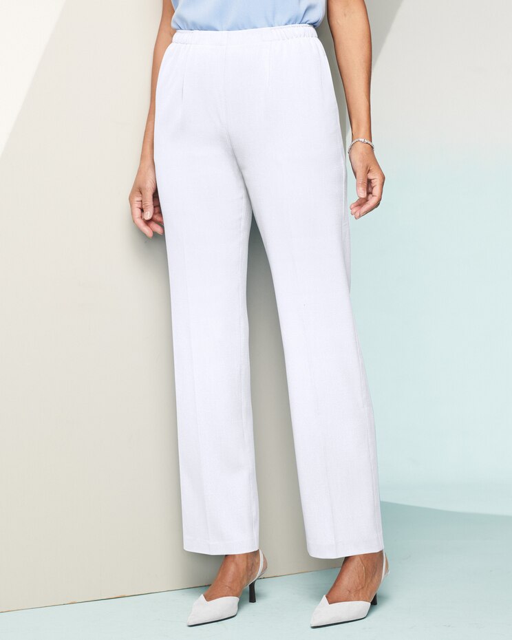 Look-of-Linen Straight Leg Pull-On Pants image number 1