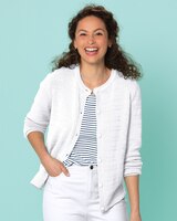 Bayside Cotton Textured Stripe Cardigan thumbnail number 1