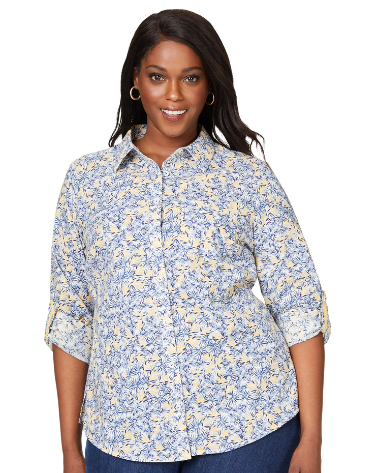 Foxcroft Zoey Non-Iron Roll Tab Willows Shirt image number 4