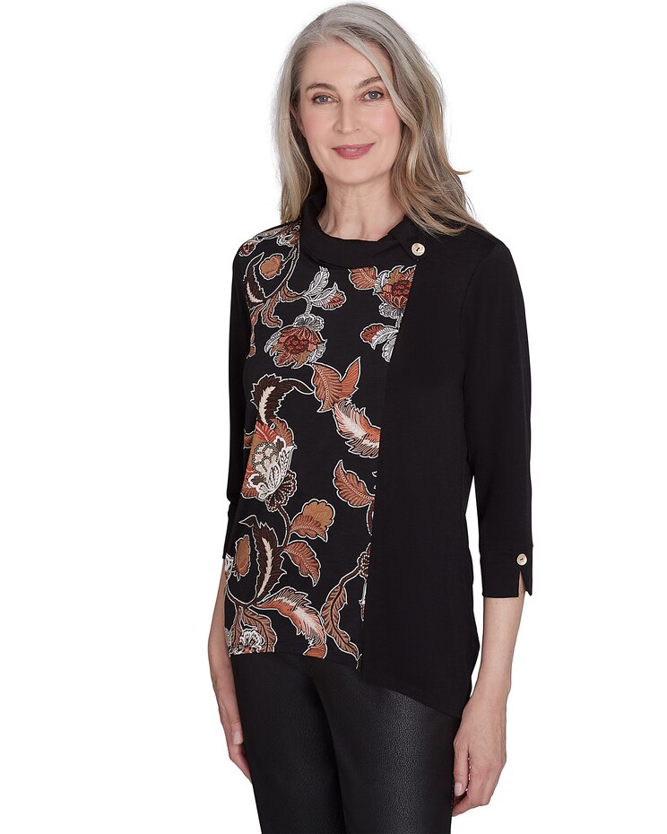 Alfred Dunner® Rue Rivoli Cowl Neck Floral Textured Sweater image number 3