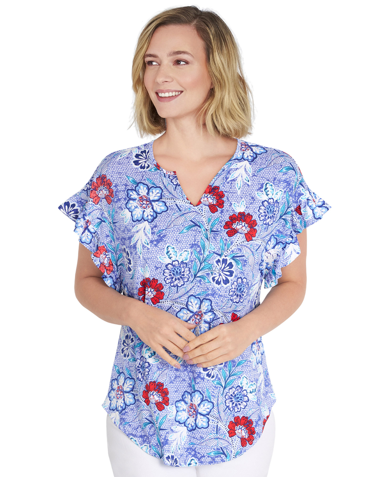 Ruby Rd® Puff Floral Top image number 1
