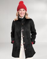 Stand-Collar Faux-Sherpa Coat thumbnail number 1