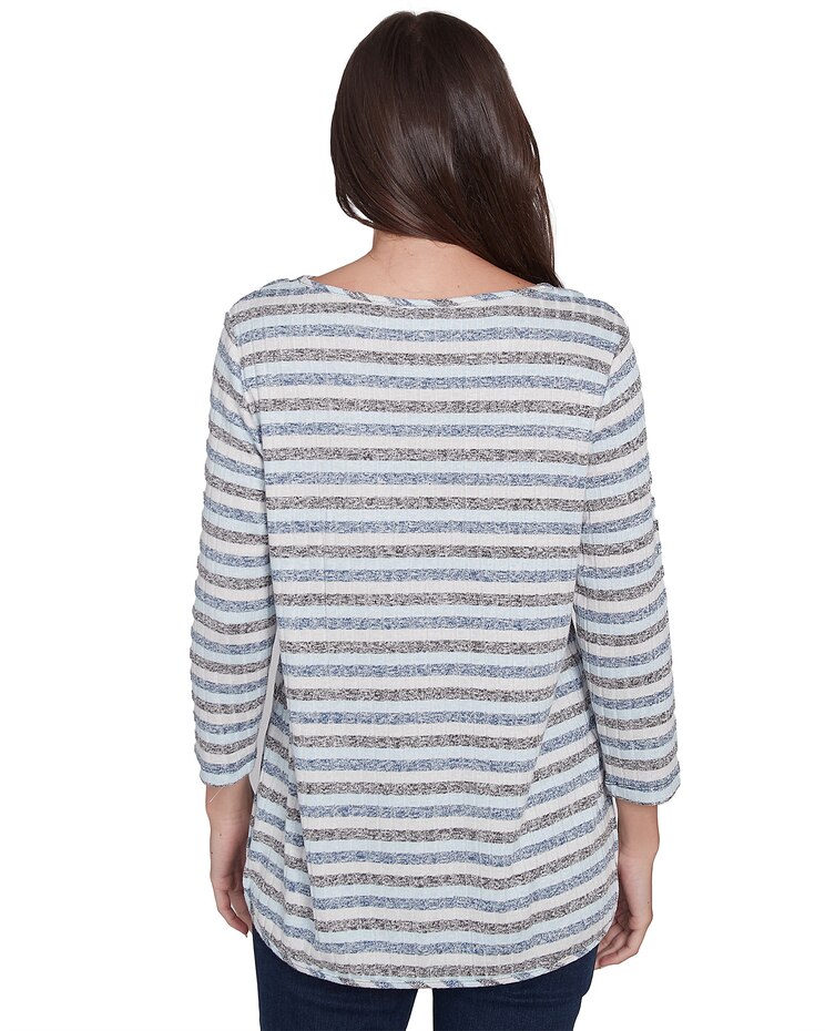 Ruby Rd® Casual Luxe Knit Stripe Rib Top image number 2