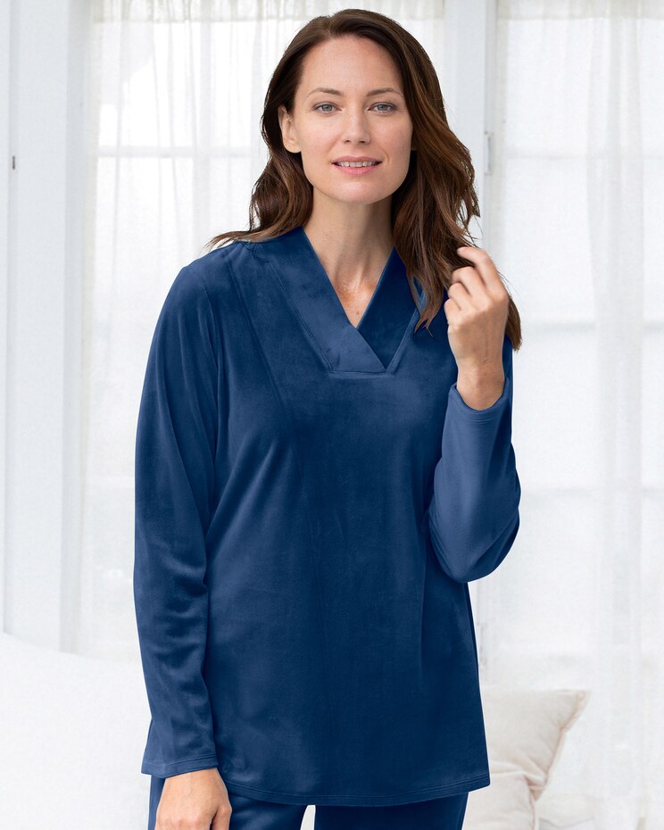 Cloud Velour V-Neck Lounge Tunic image number 1