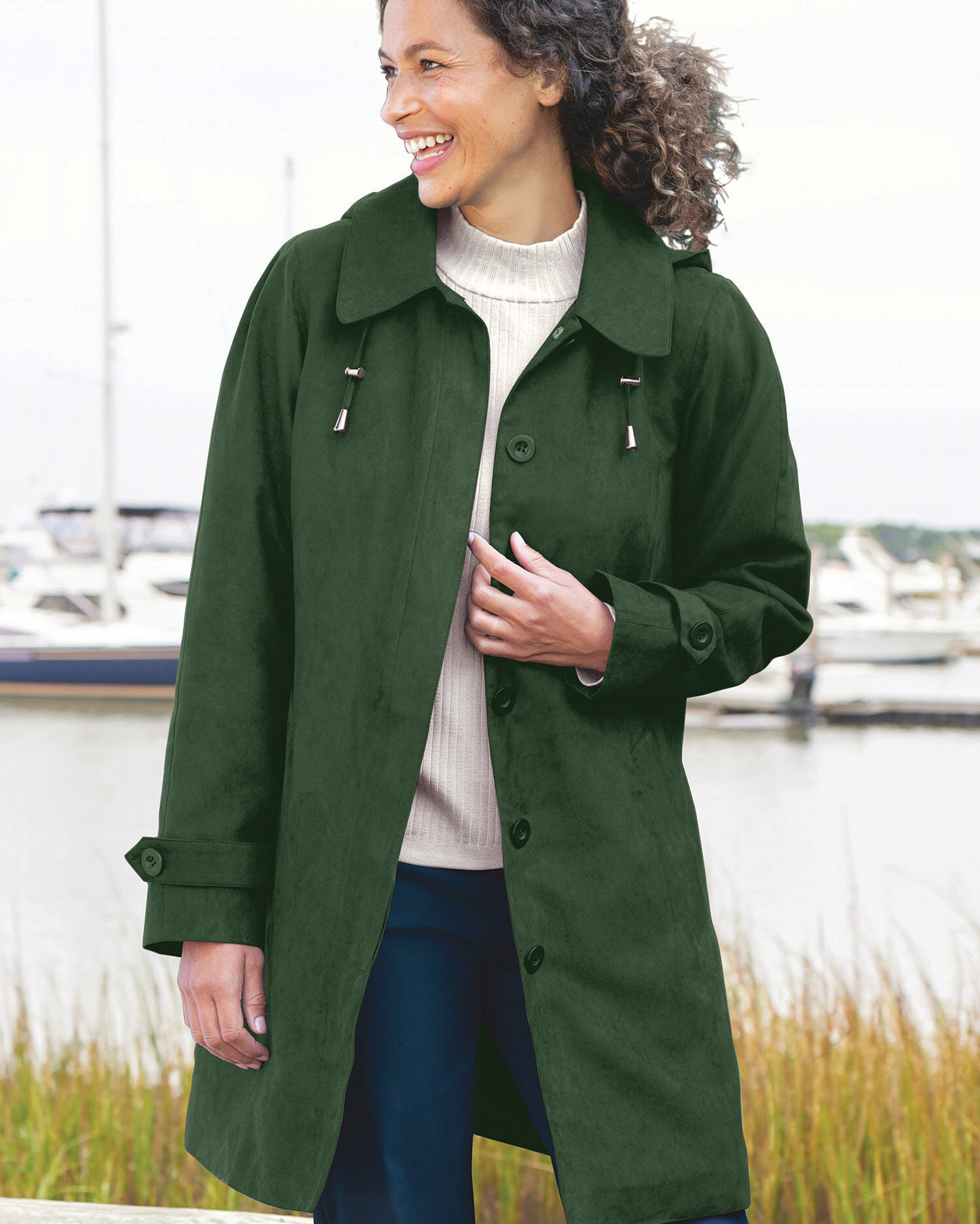 Microsuede coat sales
