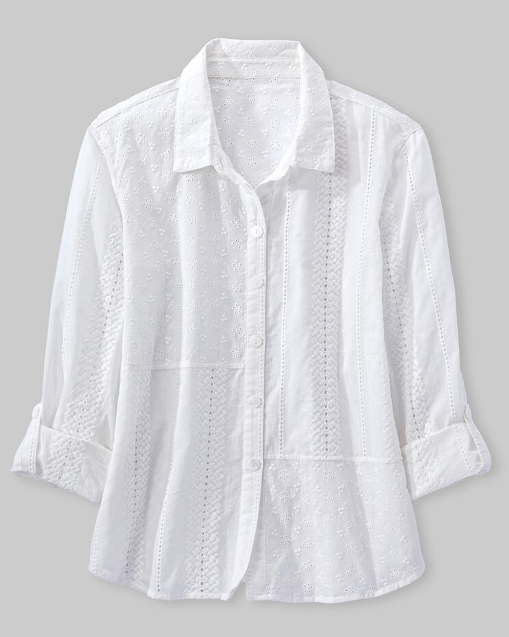 Mixed Eyelet Shirt image number 2