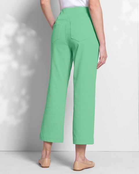 Classic Knit Denim Relaxed Straight-Leg Crop