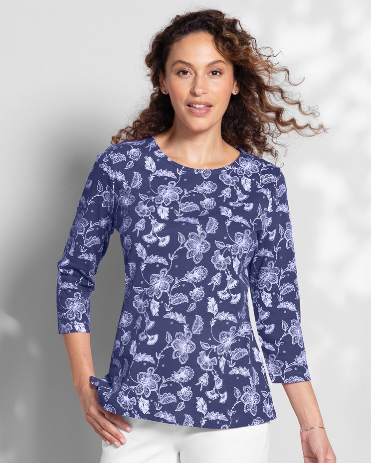 Essential Cotton Jacobean Floral Tee image number 1