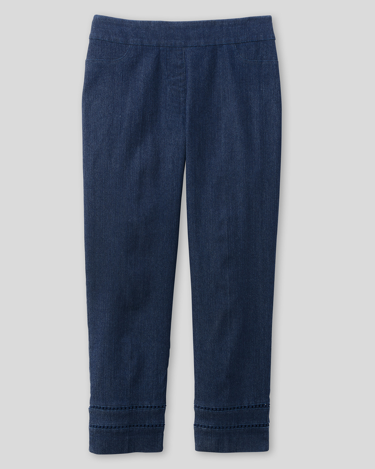 SlimSation Lace-Inset Cropped Pants image number 3