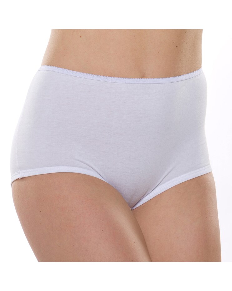 100% Cotton Full Coverage Cuff Leg Panty, 3-Pack image number 1