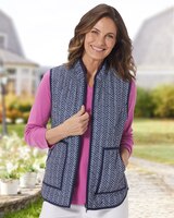 Reversible Herringbone-Print Vest thumbnail number 1