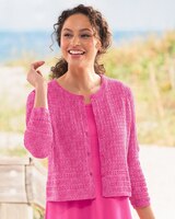 Mixed-Stitch Crochet Cardigan thumbnail number 1