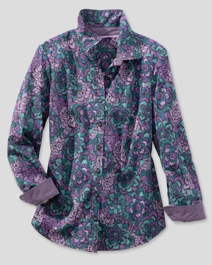 Orchid Floral & Stripe Long-Sleeve Shirt image number 2