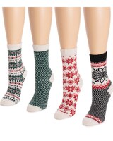 MUK LUKS® Womens Holiday Boot Socks 4Pr Pack thumbnail number 3