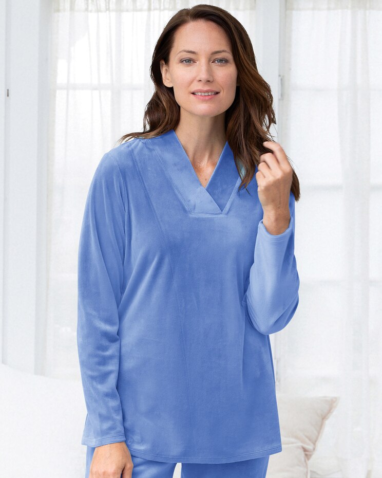 Cloud Velour V-Neck Lounge Tunic image number 1
