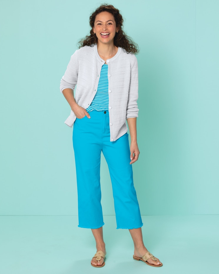 Bayside Cotton Textured Stripe Cardigan image number 2
