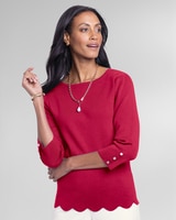 Madison Scalloped-Hem Sweater thumbnail number 2